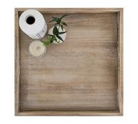 Hanobe Grande vassoio ottomano da portata: vassoio in legno con manici 50,8 cm per soggiorno, quadrato, extra grande, stile rustico, per feste, cucina, casa