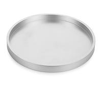 Hanobe Vassoio decorativo per tavolino da caffè: vassoio in legno argentato vassoi rotondi in legno rustico 31 cm cerchio Centrotavola per decorazione domestica da bancone ottomano del soggiorno