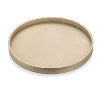 Hanobe Vassoio decorativo per tavolino da caffè: vassoio in legno dorato rotondo in legno 31 cm Circle Farmhouse Centrotavola Portacandele per la decorazione della casa espositore per soggiorno