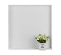 Hanobe Vassoio quadrato grande ottomano: moderno extra large bianco vassoio decorativo con maniglie ritagliate per soggiorno tavolino da caffè casa, 50,8 cm