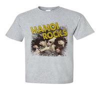 Hanoi Rocks Mens T Shirt Retro 1980S Heavy Metal Vintage Glam Rock Graphic Tee Grey L
