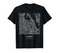 Hanoi Vietnam Mappa della Città Minimalista Strade Maglietta