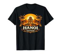 Hanoi Vietnam Tramonto Landmark Travel Design Maglietta