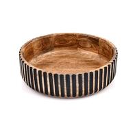 Hanol Black Mango Wood Decorative Bowl - Centerpiece Handcrafted for Dining Table, Coffee Table & Home Decor Accent for Modern & Contemporary Interiors (10" X 10" X 3")