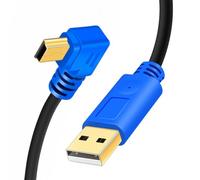 Hanprmeee Cavo mini USB ad angolo retto a 90 gradi, cavo mini USB 2.0 da tipo A a Mini B, cavo dati di ricarica compatibile per telefoni cellulari, lettori MP3, fotocamere digitali, PDA, ecc., 10 m