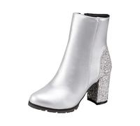 Hanraz Scarpe glitterate da donna con paillette, eleganti scarpe in vernice glitterate, comode con paillettes fantasiose, scarpe da ginnastica con plateau Y2k, A02 argento, 40/EU