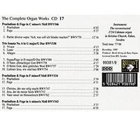 Hans Fagius - Bach Edition: Organ Works/Orgelwerke; Praeludium & Fuga BWV 546, 534, 543; Trio Sonata No.6 BWV 530; Partite diverse BWV 770; Fuge BWV 580; Chorales BWV 747, 752, 754, 757, 758, 762 / Fagius