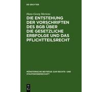 Hans-Georg Mert Die Entstehung Der Vorschriften Des BGB Über (Copertina rigida)