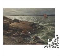 Hans Gude Rompicapo,Puzzle museo, Puzzles opere d'arte famose nel mondo Per Adulti, Jigsaw Puzzles, Impegnativo Puzzle Di Legno arte, Stampa A Colori 1000 Pcs