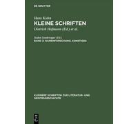 Hans Kuhn Kleine Schriften, Band 3, Namenforschung. Sonstiges (Copertina rigida)