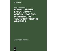 Hans Ulrich Boa Formal versus explanatory generalizations in (Copertina rigida)