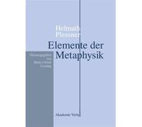 Hans-Ulrich Lessing Helmuth Plessner, Elemente der Metaphysik (Copertina rigida)