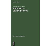 Hans-Werner Fehmel Hausratsverordnung (Copertina rigida) Sammlung Guttentag