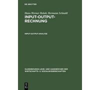 Hans-Werner Holub Hermann Schnabl Input-Output-Analyse (Copertina rigida)