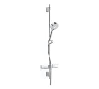 Hansa Basicjet set doccia con asta saliscendi e mensola, 3 tipi di getto, 44670133, Basicjet cromo [Rubinetteria Bagno > Set Doccia]