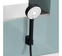 Set doccetta Hansa Hansabasicjet, tecnologia anti-calcare, diametro 95 mm, eco flow, 3 getti, 44680133, Colorazione: nero opaco - 4468013333