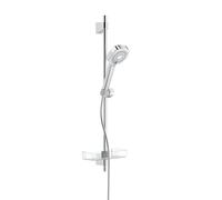 Hansa Basicjet Style set doccia con asta saliscendi e mensola, 3 tipi di getto, 44770131, Basicjet Style cromo [Rubinetteria Bagno > Set Doccia]