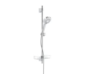 Hansa Basicjet Style set doccia con asta saliscendi e mensola, 3 tipi di getto, 44770131, Basicjet Style cromo [Rubinetteria Bagno > Set Doccia]