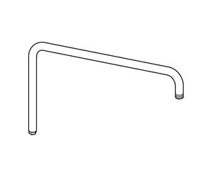 Hansa braccio doccia per sistema doccia Viva con asta scorrevole con passaggio dell’acqua, 59913810, Viva cromo [Rubinetteria Bagno > Ricambi Rubinetteria Bagno]