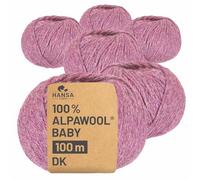 HANSA-FARM 100% Lana di Alpaca in più di 50 Colori (Non Punge), Set da 300g (6 x 50g), Lana di Baby Alpaca Morbida per Maglieria e Uncinetto in 6 spessori di Filato Gomitoli Lana Chicco (Heather)