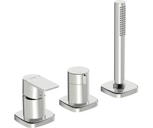 HANSA HANSASTELA Set de montage final pour bain/douche, 3 trous, rosace soft edge, chrome, 57319173, 57319173