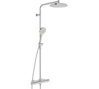HANSA HANSAVIVA Mitigeur de douche à effet pluie, Thermo Cool, MagShelf, avec thermostat, hauteur 1190mm, 6515920180, 6515920180, Colorazione: Acciaio spazzolato