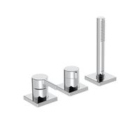 Miscelatore per vasca Hansa Hansaloft, set pronto per il montaggio, 3 fori, rosone quadrato, cromo, 57799483