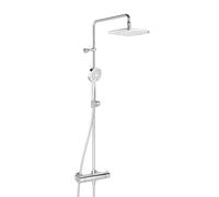Sistema doccia Hansa Hansamicra Style, soffione 200x200 mm, angolare, 3 getti, sporgenza 445-470 mm, cromo, 44350230