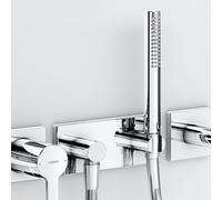 Hansa Universal set doccia con presa d'acqua e supporto, 1 tipo di getto, 44430100, Universal cromo [Rubinetteria Bagno > Set Doccia]
