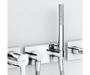 Hansa Universal set doccia con presa d'acqua e supporto, 1 tipo di getto, 44430100, Universal cromo [Rubinetteria Bagno > Set Doccia]