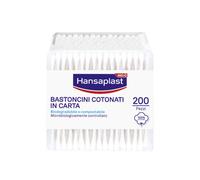 Hansaplast Bastoncini Cotonati in Carta Biodegradabile, 1 confezione x 200 pezzi, 100% Puro Cotone Idrofilo, Adatti per Pelli Sensibili, Made in Italy