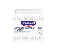 Hansaplast Bastoncini Cotonati in Carta Biodegradabile, 1 confezione x 200 pezzi, 100% Puro Cotone Idrofilo, Adatti per Pelli Sensibili, Made in Italy