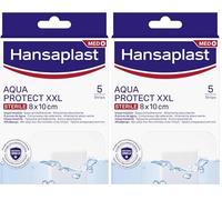Hansaplast Cerotti impermeabili AQUA PROTECT XXL, Cerotti medicazione waterproof con elevato potere adesivo, Trasparenti, traspiranti e flessibili, 1 confezione da 10 pezzi 8 x 10 cm