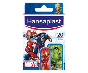Hansaplast Cerotti MARVEL, Cerotti bambini con Spider-Man, Capitan America e Hulk, Colorati e divertenti, delicati sulla pelle e facili da rimuovere, 1 Confezione da 20 pezzi assortiti