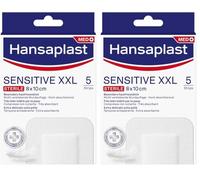 Hansaplast Cerotti SENSITIVE XXL, medicazione per la protezione di ferite medio-grandi, sterili senza lattice, 1 Confezione da 10 Pezzi 8 x 10 cm