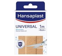 Hansaplast Cerotto universale (1 m x 6 cm), resistente allo sporco e all'acqua, rotolo di cerotti tagliabili con forte forza adesiva e Bacteria Shield