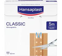 Hansaplast Medicazioni classiche (5 m x 4 cm), cerotti colpevoli con una presa extra forte, materiale flessibile e traspirante