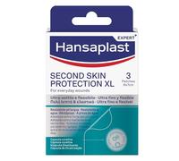 Hansaplast Second Skin Protection XL, Cerotti impermeabili per un'adesione fino a 72 ore, Cerotti cicatrizzanti con capsula curativa, Sottili e 2x più flessibili, 3 cerotti grandi da 6 x 7 cm