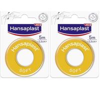 Hansaplast SOFT Cerotto rotolo su Rocchetto, Striscia cerotti ipoallergenici per il fissaggio di bende e compresse su pelli molto sensibili, Cerotto medicazione in tessuto, 1 Confezione da 10m x 2.5cm