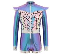 Hansber Bambina Costume Alieno Bambine Bustina Maniche Lunghe Spaziale | Unitard A Maniche Lunghe,Ballo Zip,Uniforme Astronauti,Festa Del Cinema,Gioco Di Ruolo,Feste Compleanno,Natale,In Maschera