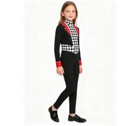 Hansber Bambina Costume Direttore Del Circo Bambine E Bambini Showman Di Di | Unitard Che Copre Tutto Il Corpo,Abbigliamento Ballo Spettacoli Circo,Smoking Con Fiocco Al Collo,Spettacolo Scolastico