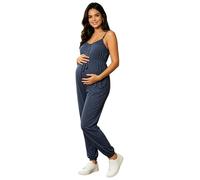 Hansber Donna Divisa Allattamento Donne Romper Donne Incinte Romper Gravide Divise Casual Cosplay Bottoni Anteriore Cintura Con Coulisse Blu S