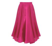 Hansber Flamenco Roccia Bambini Ragazza Spagnolo Abiti Volant Danza Rock Un Linee Gonna Lunga Concorrenza Prestazione Vestiario Rosa Acceso 7-8 Anni
