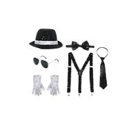 Hansber Kit Sequine Festa Set Cappello Fedora Costume Una Star Della Danza | Costumi Degli Anni ' E ',Disco,Retro,Lucido,Set Accessori Costume ',Carnevale,Festa,Cosplay ',In Maschera,Di,Per Halloween