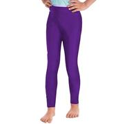 Hansber Ragazza Pattini A Rotelle Pattinaggio Artistico Collant Vita Alta Pantaloni da Pattinaggio Aderenti Elasticizzati Monocromatici Allenamento Pantaloni Lunghi Viola Scuro 11-12 Anni