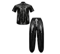 Hansber Set Magliette Maniche Corte E Pantaloni Jogging Uomo Sweatshirt Con Pantalone Set Abbigliamento Sportivo Abbigliamento Sportivo Casual Nero L