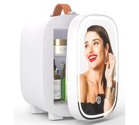 Hansburg Mini frigorifero per camera da letto, specchio per la cura della pelle, frigorifero portatile piccolo da 4 litri/6 lattine con opzione 12 V AC/DC/USB per cibo, bevande, trucco, dormitorio,