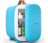Hansburg Mini frigorifero per la cura della pelle della camera da letto, frigorifero portatile piccolo da 4 litri/6 lattine con opzione 12 V AC/DC/USB per cibo, bevande, trucco, dormitorio, ufficio e