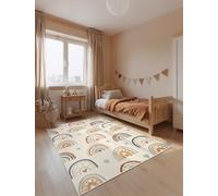 Hanse Home Adventures Bowie - Tappeto da gioco per cameretta dei bambini, motivo arcobaleno, cuore, arco, colorato, ragazzo, ragazza, cameretta dei bambini, soggiorno, crema, colori multicolori, 160 x