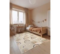 Hanse Home Adventures Bowie - Tappeto da gioco per cameretta dei bambini, motivo arcobaleno, cuore, arco, colorato, ragazzo, ragazza, cameretta dei bambini, soggiorno, beige, multicolore, 160 x 235 cm
